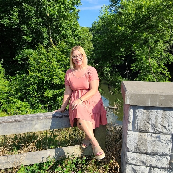 Umgee Canyon Clay V-Neck Tiered Babydoll Dress - Picture 8 of 13